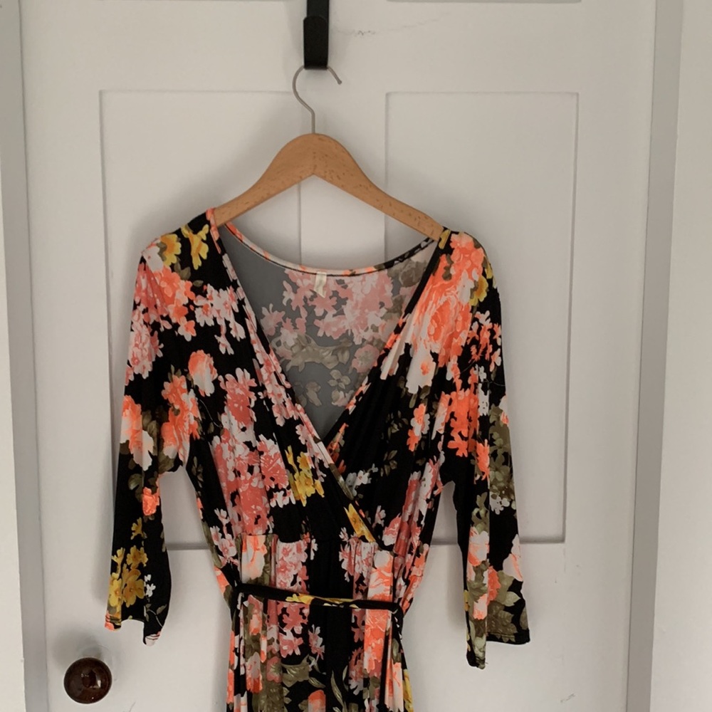 Pink Blush Maternity Faux Wrap Maxi Dress